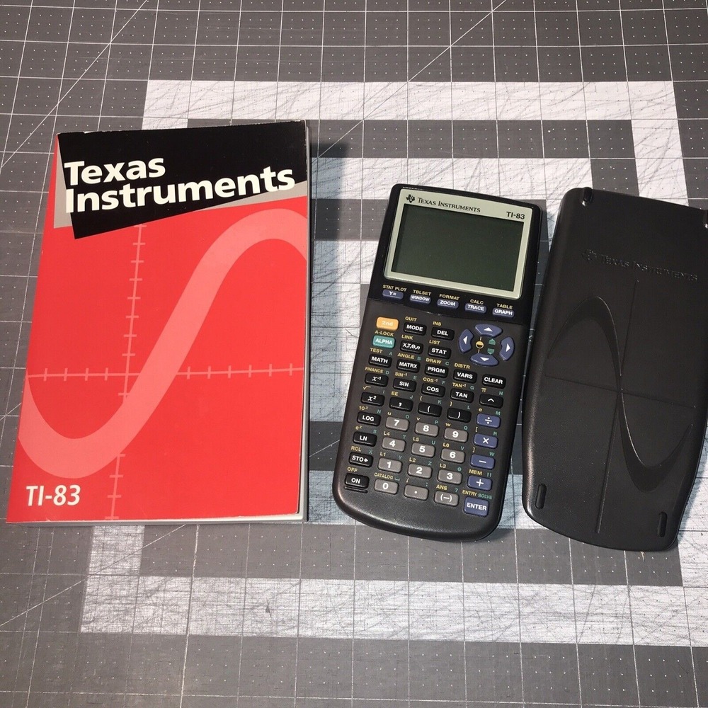 Texas Instruments TI-83 Graphing Calculator‎ With Cover And Guide Book